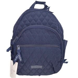New Vera Bradley Essential Compact Backpack Classic Navy Microfiber NWT